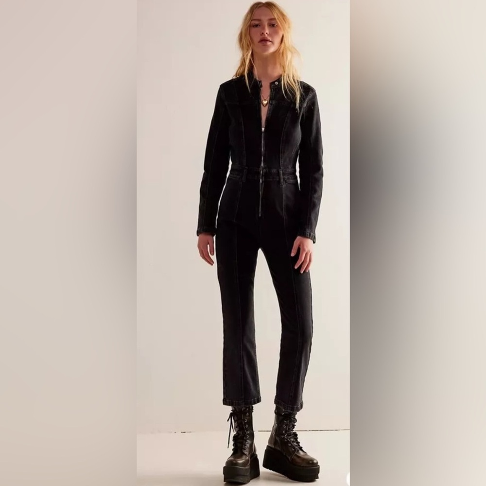 Free People We The Free Jaded One-Piece Denim Jumpsuit